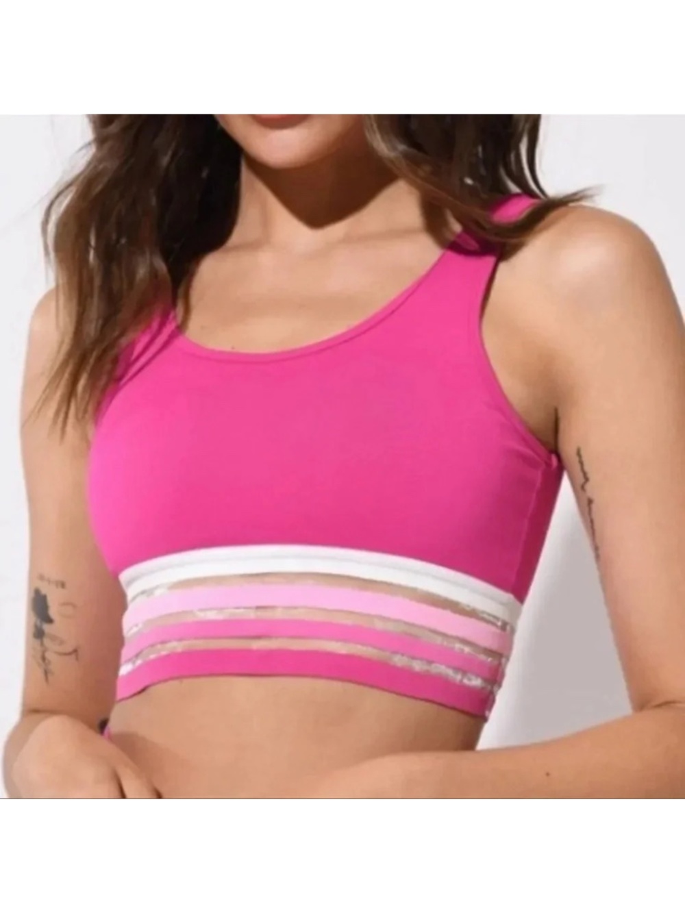 Mono B Prima Ballerina Sports Bra Hot Pink NWT
